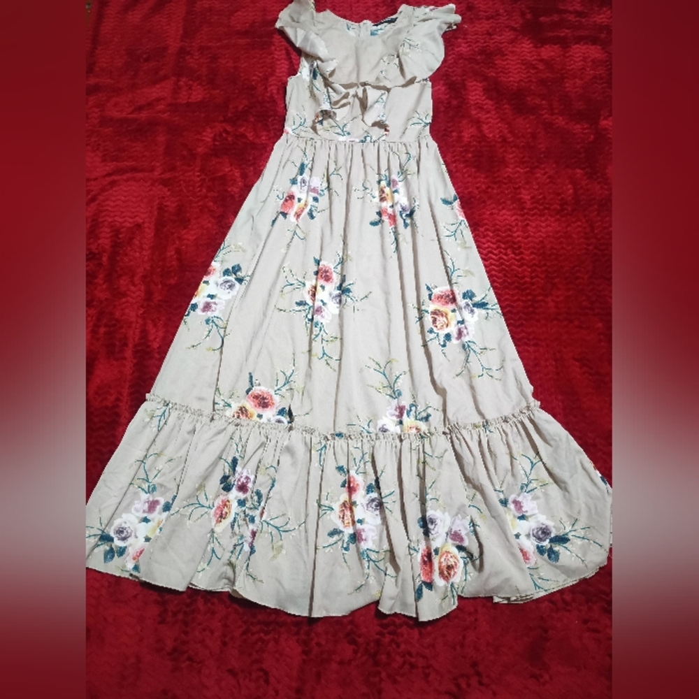 Floral Kids Dress in Cream and Pink